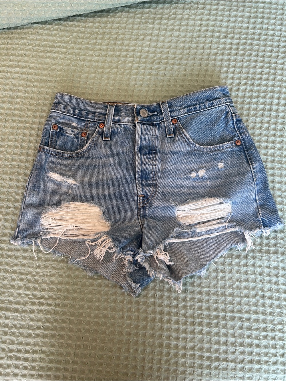Levi's 501 high-waisted cutoff denim shorts